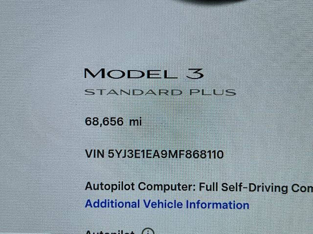 2021 Tesla Model 3 Standard Range Plus