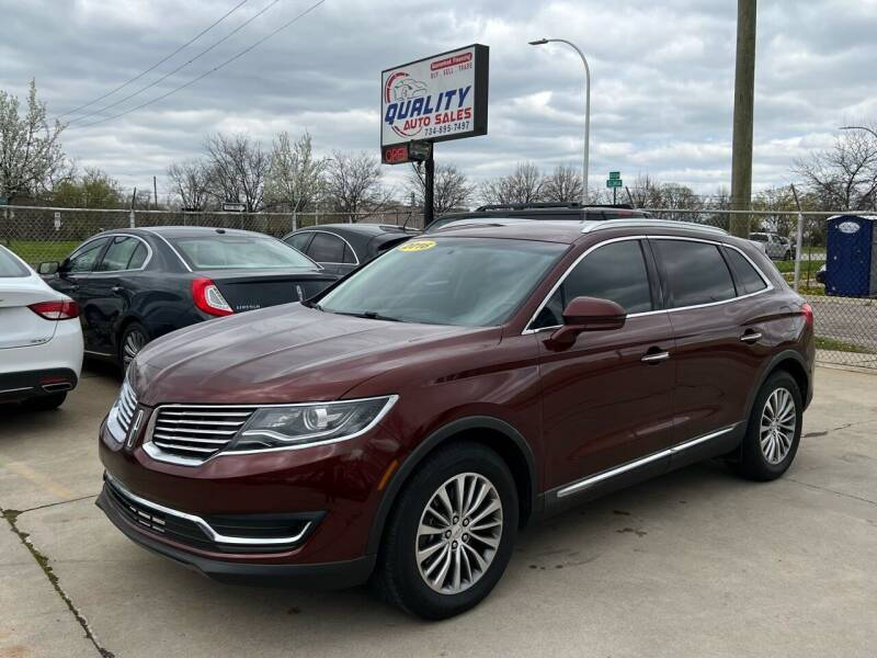 2016 Lincoln MKX for sale at QUALITY AUTO SALES in Wayne MI