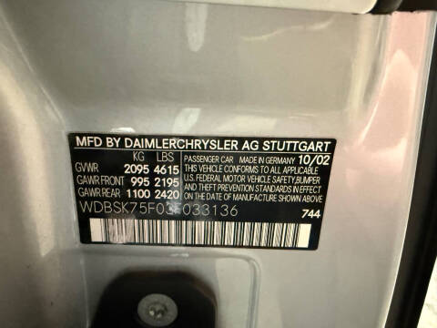 2003 Mercedes-Benz SL-Class SL 500