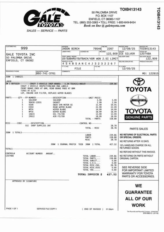 2018 Subaru Outback 2.5i Limited