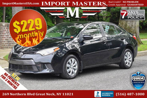 2016 Toyota Corolla for sale at Import Masters in Great Neck NY