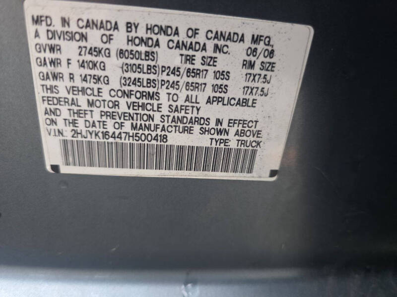 2007 Honda Ridgeline RTS