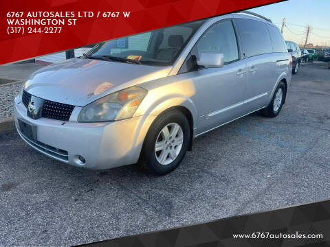 2005 Nissan Quest for sale at 6767 AUTOSALES LTD / 6767 W WASHINGTON ST in Indianapolis IN