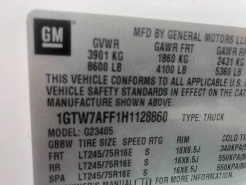 2017 GMC Savana 2500
