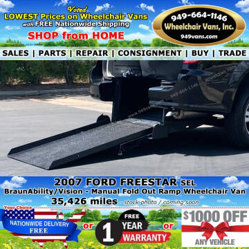 2007 Ford Freestar for sale at Wheelchair Vans Inc in Laguna Hills CA