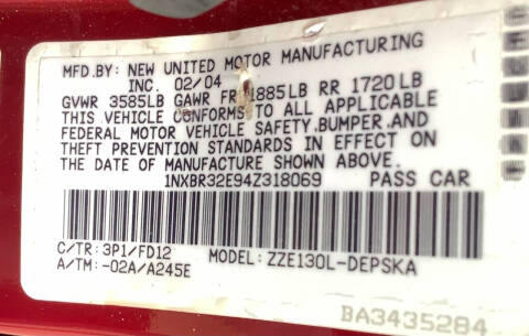 2004 Toyota Corolla S