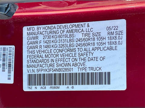 2022 Honda Ridgeline RTL