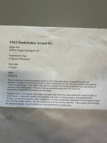 1963 Studebaker Avanti