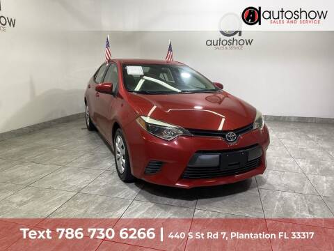 2015 Toyota Corolla for sale at AUTOSHOW SALES & SERVICE in Plantation FL