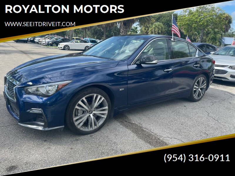 2018 Infiniti Q50 for sale at ROYALTON MOTORS in Plantation FL