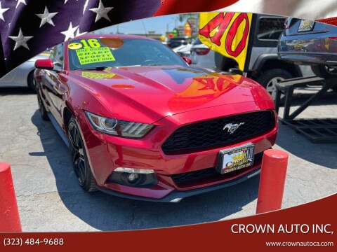 2016 Ford Mustang for sale at CROWN AUTO INC, in South Gate CA