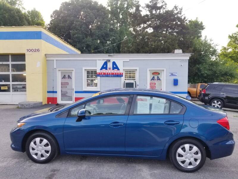 2012 Honda Civic for sale at A&A Auto Sales llc in Fuquay Varina NC