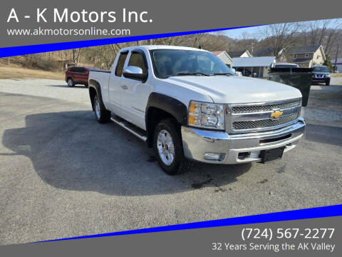 2012 Chevrolet Silverado 1500 for sale at A - K Motors Inc. in Vandergrift PA