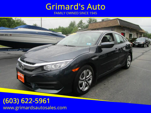 2016 Honda Civic for sale at Grimard's Auto in Hooksett NH