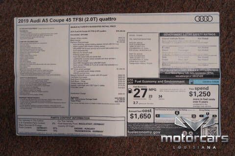 2019 Audi A5 quattro Premium Plus 45 TFSI