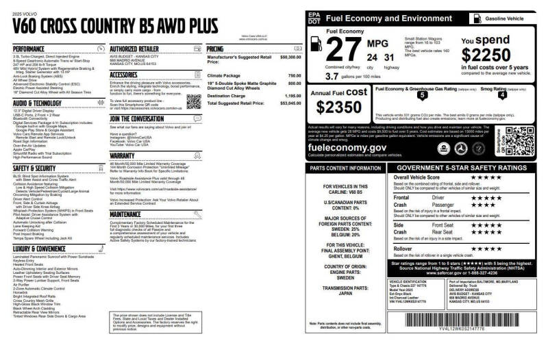 2025 Volvo V60 Cross Country B5 Plus
