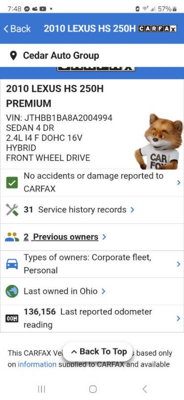 2010 Lexus HS 250h Premium