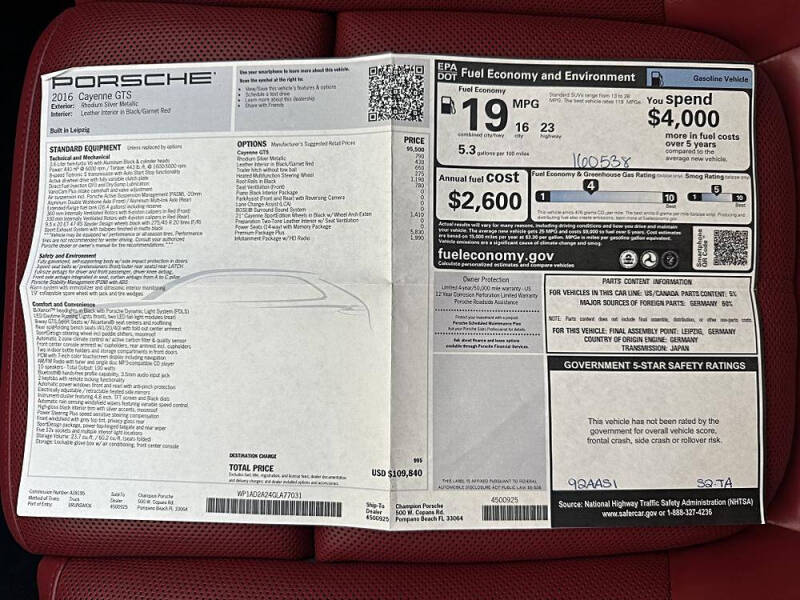 2016 Porsche Cayenne GTS