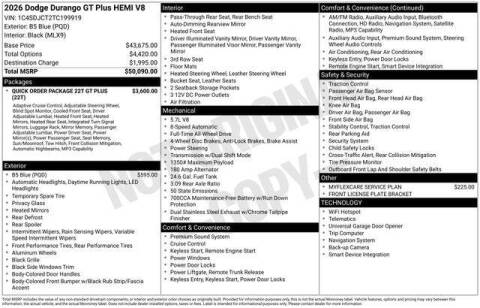 2026 Dodge Durango GT HEMI Plus