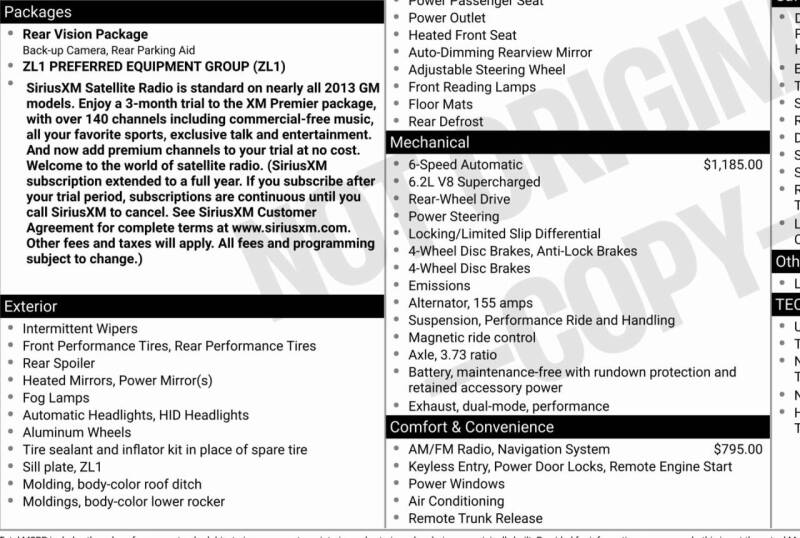 2013 Chevrolet Camaro ZL1