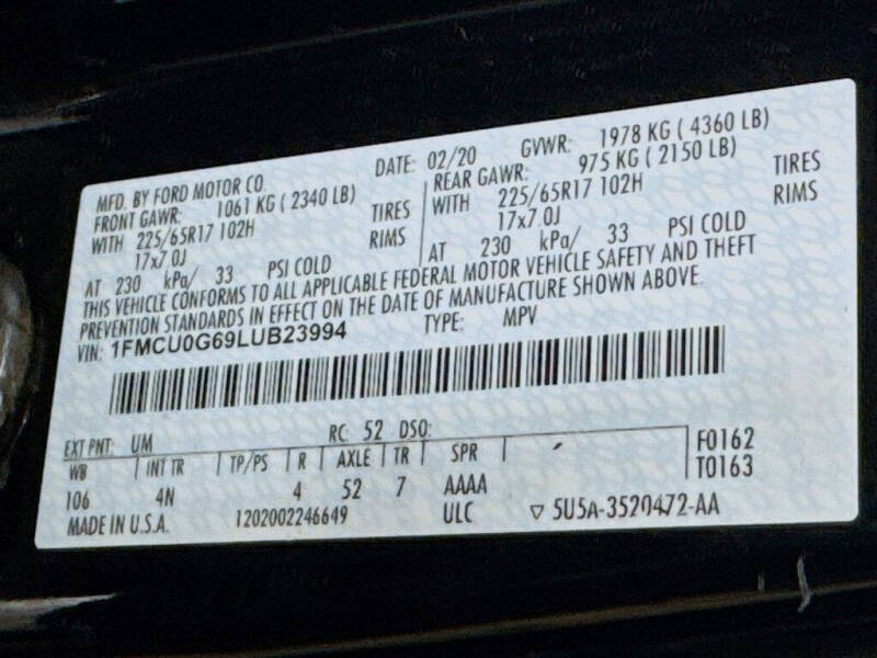 2020 Ford Escape SE