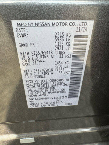 2015 Nissan Pathfinder S