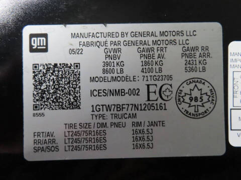 2022 GMC Savana 2500