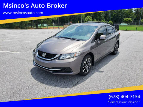 2013 Honda Civic for sale at Msinco's Auto Broker in Snellville GA