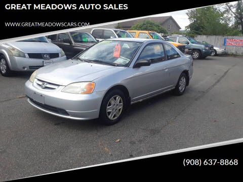 2003 Honda Civic for sale at GREAT MEADOWS AUTO SALES in Great Meadows NJ