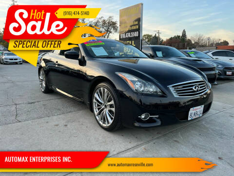 2013 Infiniti G37 Convertible for sale at AUTOMAX ENTERPRISES INC. in Roseville CA