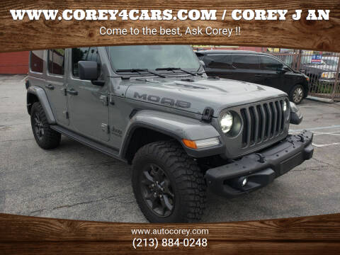2019 Jeep Wrangler Unlimited for sale at WWW.COREY4CARS.COM / COREY J AN in Los Angeles CA