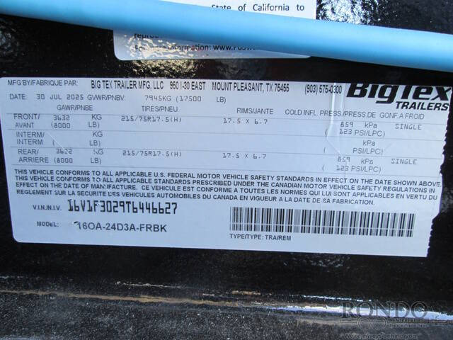 2026 Big Tex Trailer Equipment Deckover 16OA-24D3A-