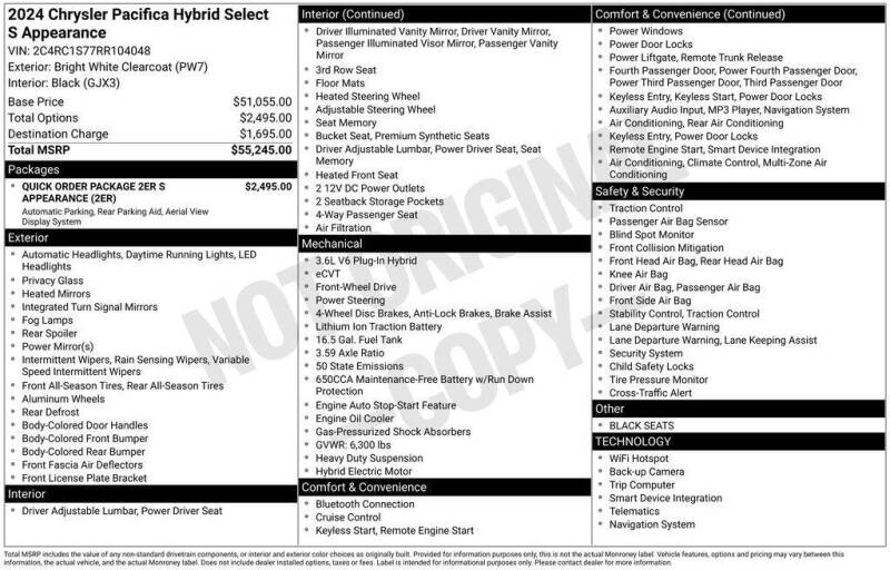 2024 Chrysler Pacifica Plug-In Hybrid Select