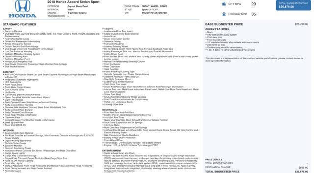 2018 Honda Accord Sport