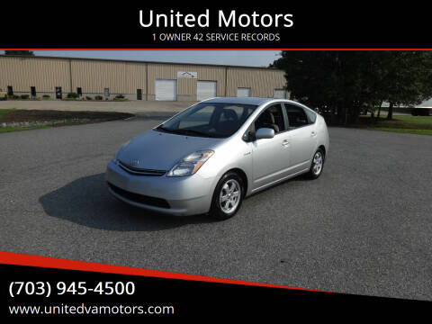 2008 Toyota Prius for sale at United Motors in Fredericksburg VA