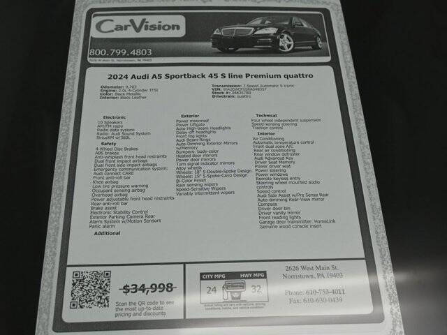 2024 Audi A5 Sportback quattro S line Premium 45 TFSI