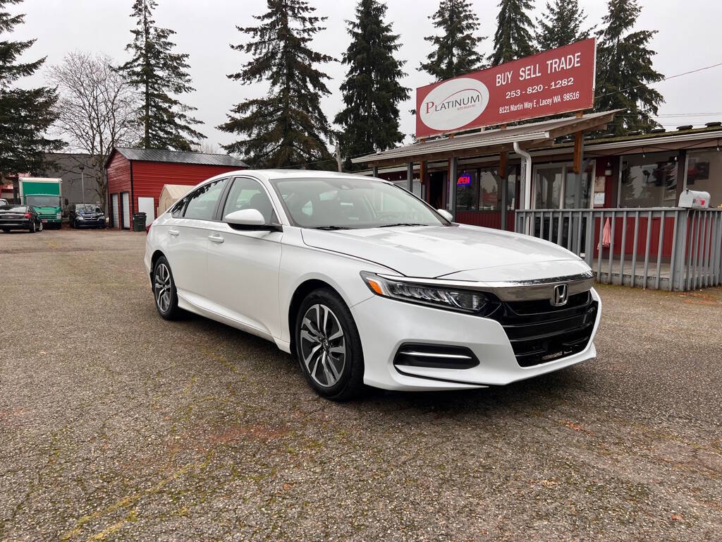 2020 Honda Accord Hybrid for sale at PLATINUM AUTO SALES INC in Lacey, WA