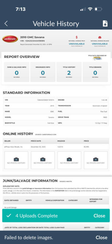 2010 GMC Savana LT 1500