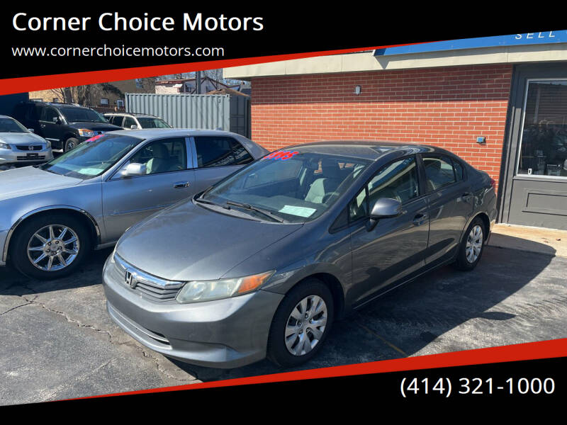 2012 Honda Civic for sale at Corner Choice Motors in West Allis WI