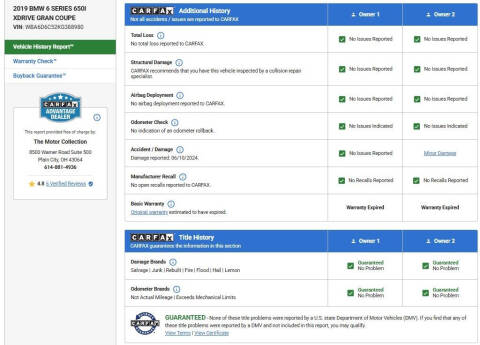 2019 BMW 6 Series 650i xDrive Gran Coupe