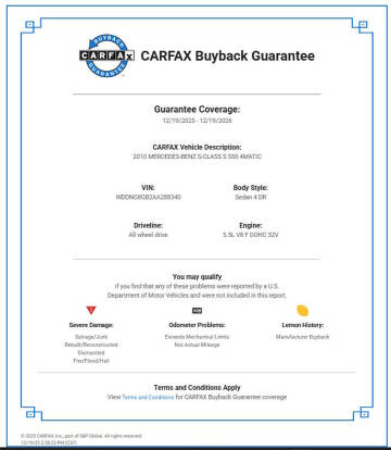 2010 Mercedes-Benz S-Class S 550 4MATIC