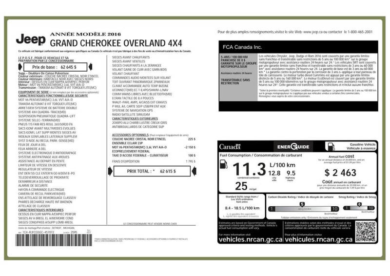 2016 Jeep Grand Cherokee Overland
