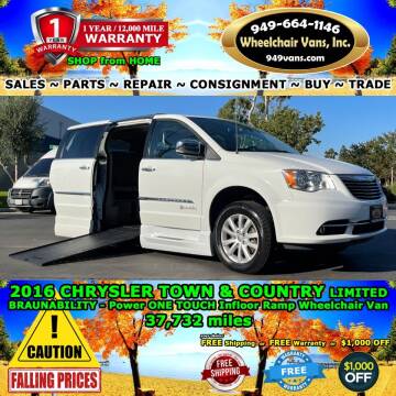 2016 Chrysler Town and Country for sale at Wheelchair Vans Inc in Laguna Hills CA
