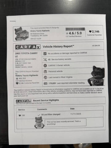 2003 Toyota Camry LE