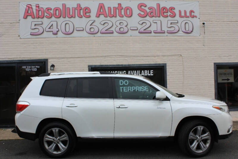 2012 Toyota Highlander for sale at Absolute Auto Sales in Fredericksburg VA