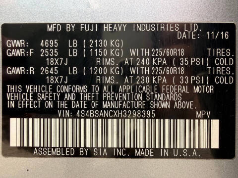 2017 Subaru Outback 2.5i Limited