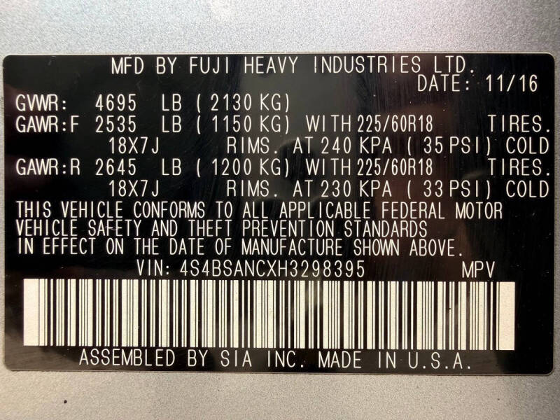2017 Subaru Outback 2.5i Limited