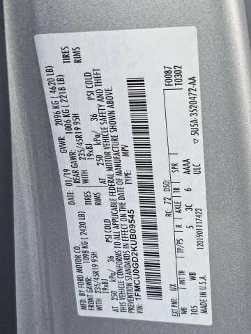 2019 Ford Escape SE