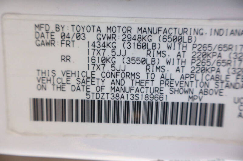 2003 Toyota Sequoia Limited