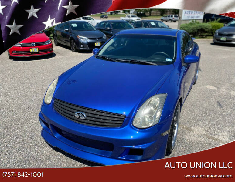 2007 Infiniti G35 for sale at Auto Union LLC in Virginia Beach VA